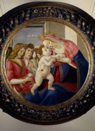 マリアと子供と天使 作： Sandro Botticelli